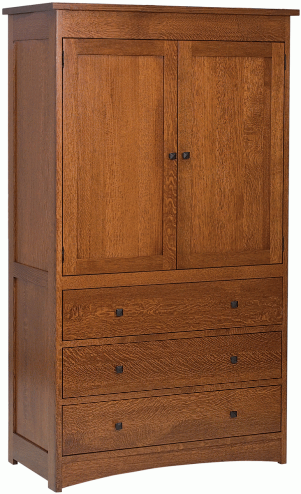 Wood Armoire With Three Drawers