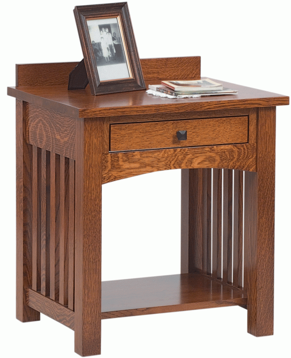 Wood Nightstand With Single Drawer