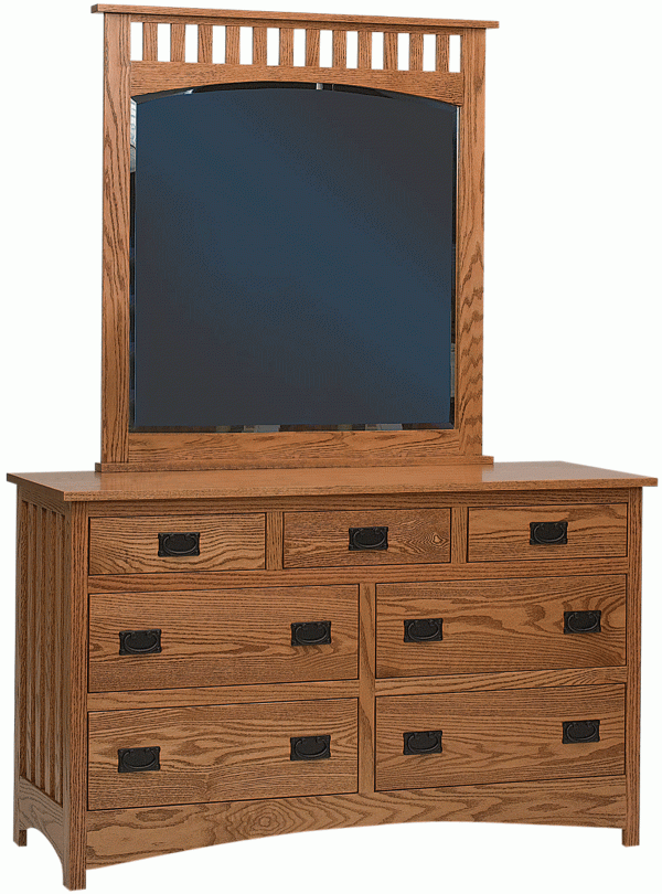 Seven Drawer Dresser With Mirror