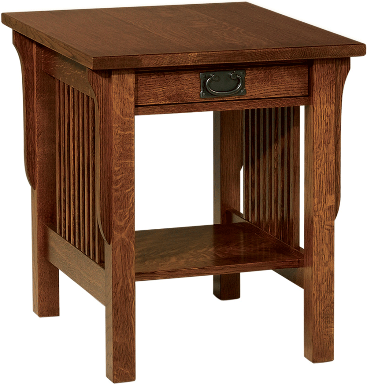 3397a Dark Wood End Table With Dark Hardware
