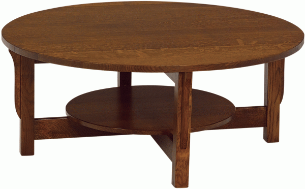 Medium Wood Round Coffee Table