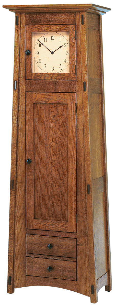 Standing Clock With Storage And Drawers
