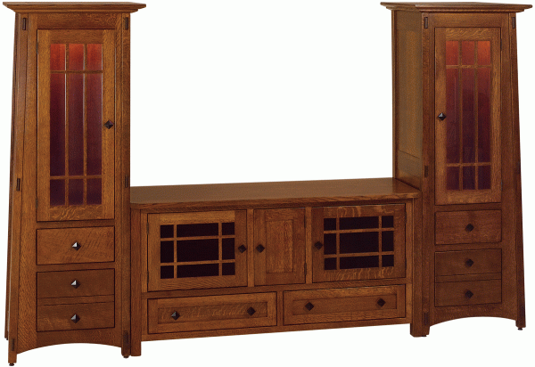 Large Wood Entertainment Center With Storage
