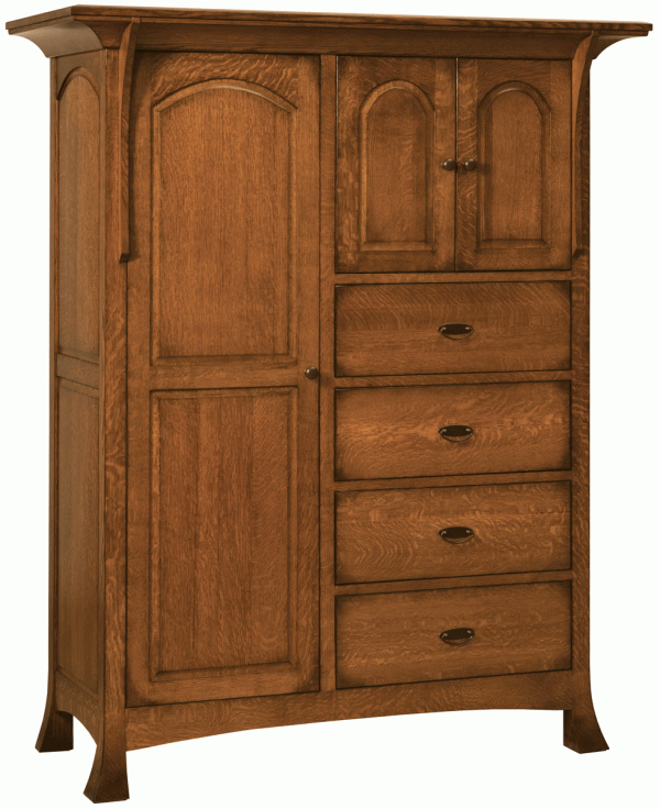 Wood Armoire With Four Drawers