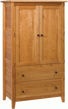 Light Wood Armoire With Two Drawers