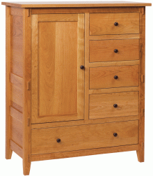 Light Wood Armoire Dresser With Five Drawers