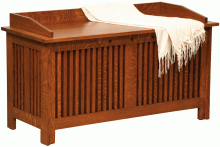 Cedar Wood Blanket Chest With Blanket Draped Over
