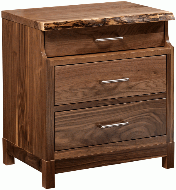 wooden night stand with three drawers