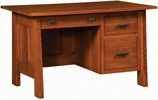 wooden desk with side drawers