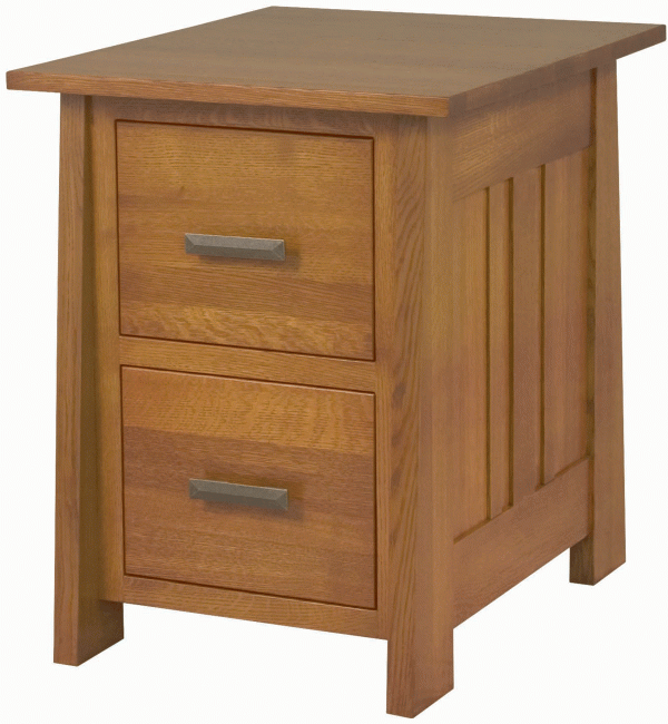 wooden nightstand with two drawers