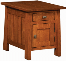 square nightstand with drawer and cabinet