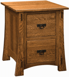 tall wooden nightstand with two drawers