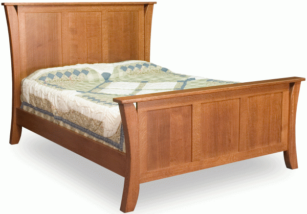 light wooden bedframe with rounded legs