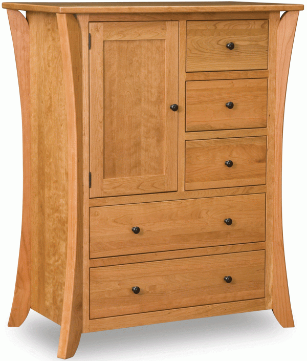 light wooden drawers with cabinet and curved legs