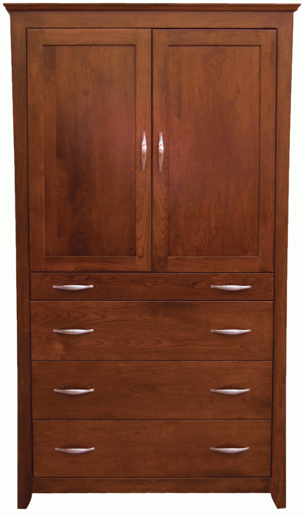 wide wooden wardrobe with drawers