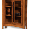 wooden dining cabinet with glass doors