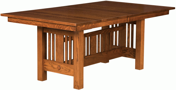 rectangle wooden dining table with rails