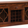 wooden wine cabinet with glass doors