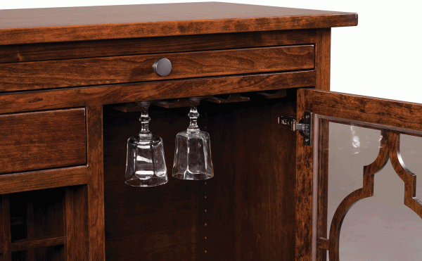 wine glass holder in wine cabinet