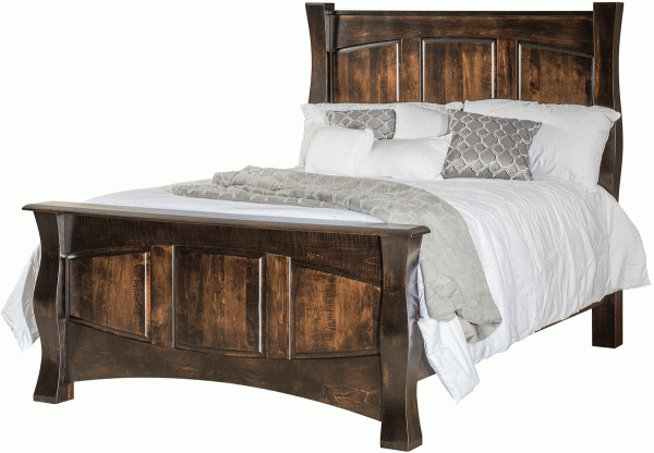 mixed stain wooden bedframe