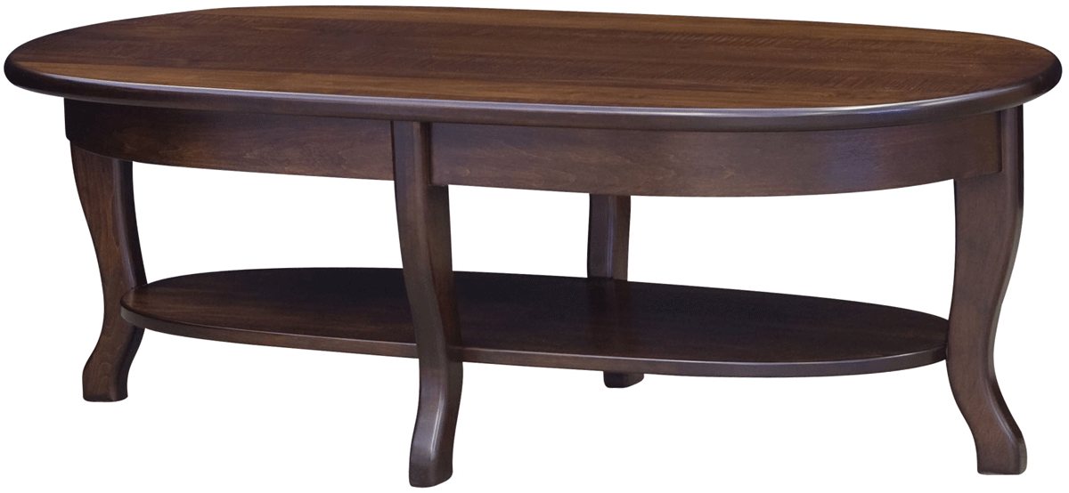 3984 dark wooden rounded coffee table