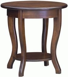 small dark wooden circle table