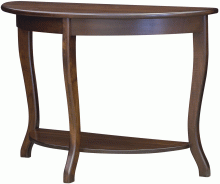 dark wooden half circle table