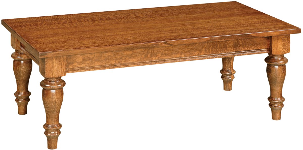 3987 wooden coffee table with thick round legs
