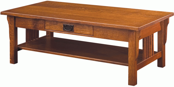 wooden coffee table with single drawer