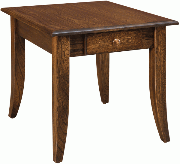 wooden end table with singe drawer