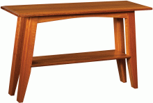 wooden sofa table with angled legs