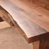 The corner of a wooden desk