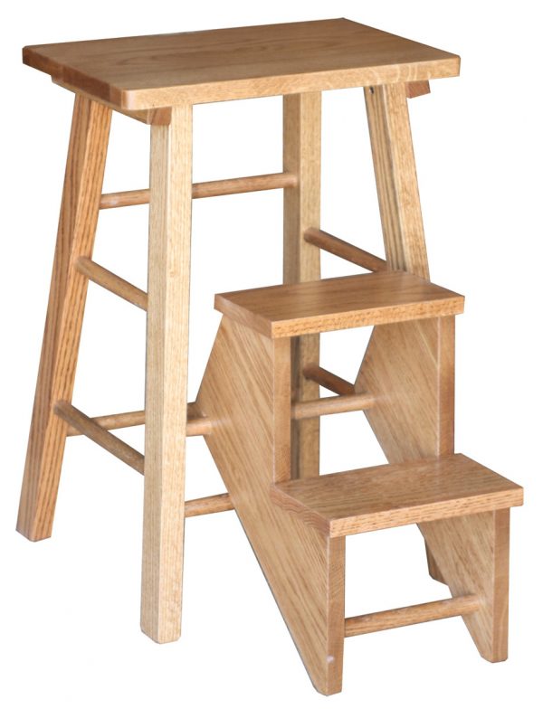 A wooden step stool