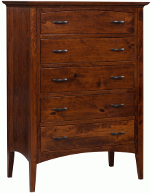 A wooden chest with 5 drawers