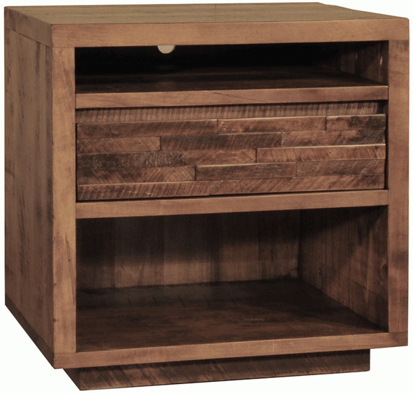 A small wooden piece with shelves and a drawer
