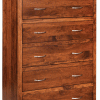 A wooden dresser with 5 full drawers and 2 half drawers