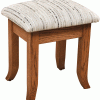 A small, wooden stool with a cushion