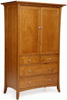 A wooden dresser with 2 doors and 5 drawers