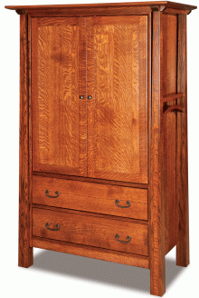 A dresser with 2 larger doors and 2 drawers