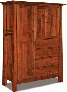A large dresser with 3 doors and 4 drawers