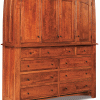 wooden cabinet with 4 doors and 9 drawers