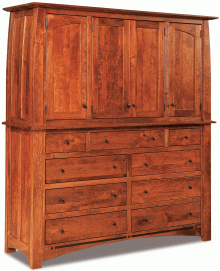 wooden cabinet with 4 doors and 9 drawers