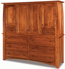 wooden cabinet with 4 doors and 8 drawers