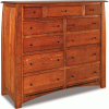 wooden dresser with 11 drawers