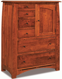 wooden dresser with 6 drawers and 1 door