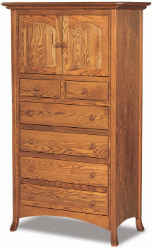 light wooden cabinet with 2 doors and 6 drawers