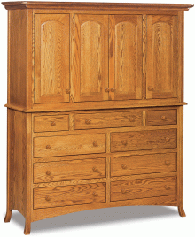 light wooden cabinet with 4 doors and 9 drawers