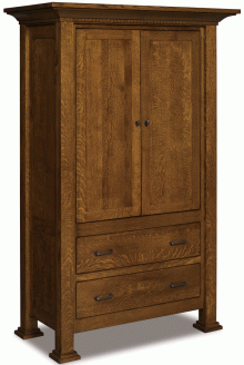 light wooden cabinet with 2 doors and 2 drawers
