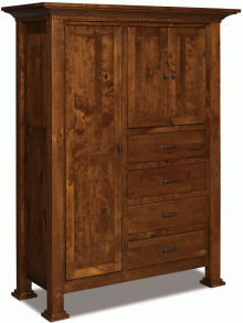 light wooden cabinet with 4 drawers and 3 doors