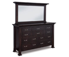 Amish J&R Empire 10 Drawer Dresser with Mirror